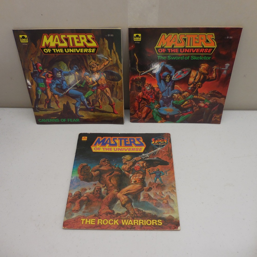 Vintage Masters of the Universe Golden Books Lot He-Man Skeletor 1983 1985 3pc